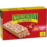 Nature Valley Strawberry Crispy Creamy Wafer Bars, 15 ct, 19.5 oz | 14g Whole Grains per Serving, Strawberry Filling with Oat Butter, Crunchy Granola Topping, Individually Wrapped