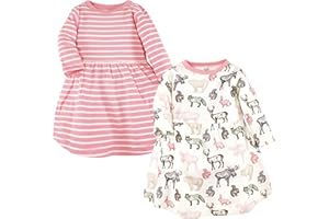 Touched by Nature Baby-Girls Organic Cotton Short-Sleeve and Long-Sleeve Dresses
