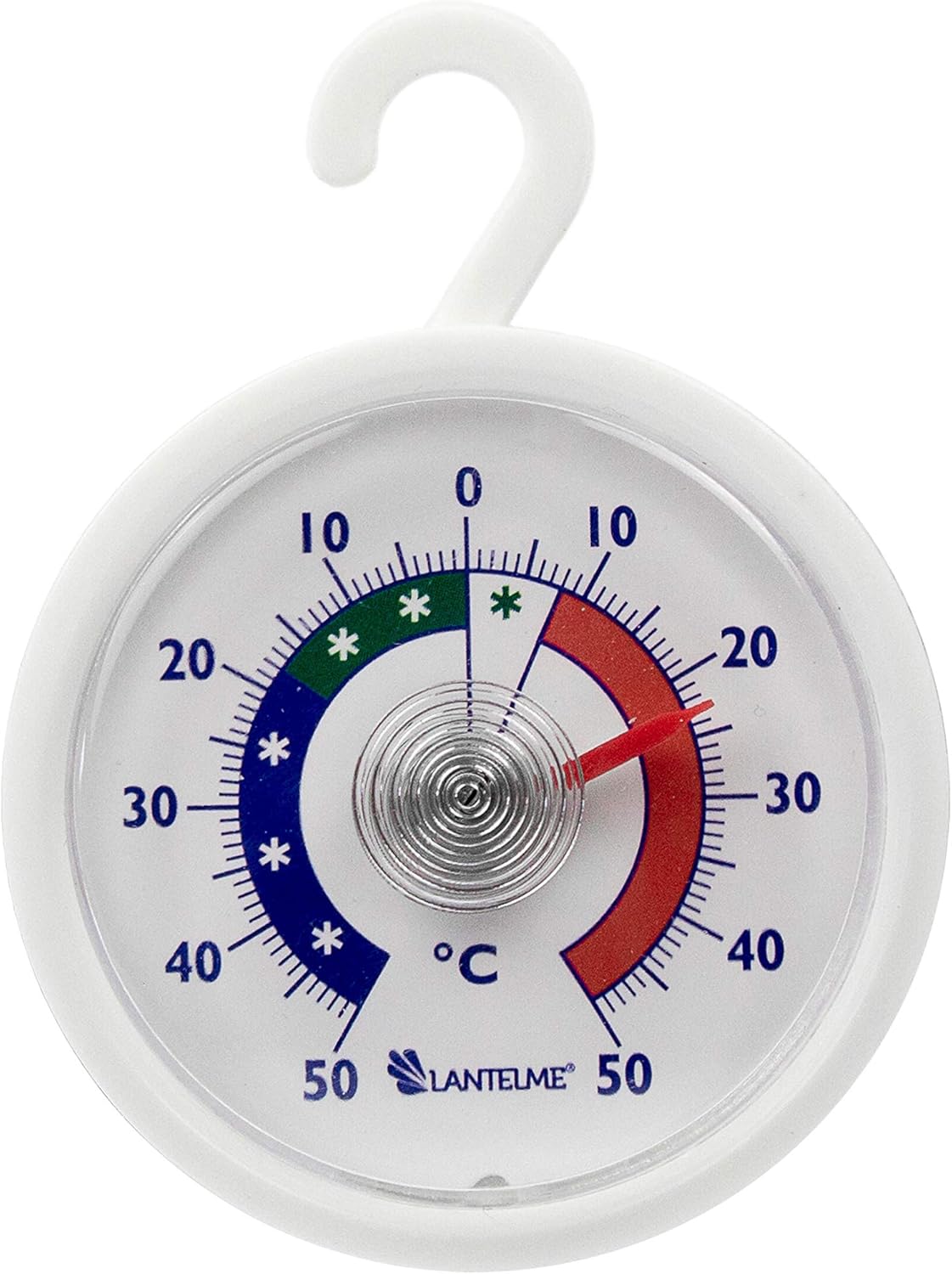 Thermometerwelt Refrigerator & Freezer Thermometer, 5 pieces, Analog, -50 °C to + 50 °C, Plastic, White, Model 4951 - Image 4