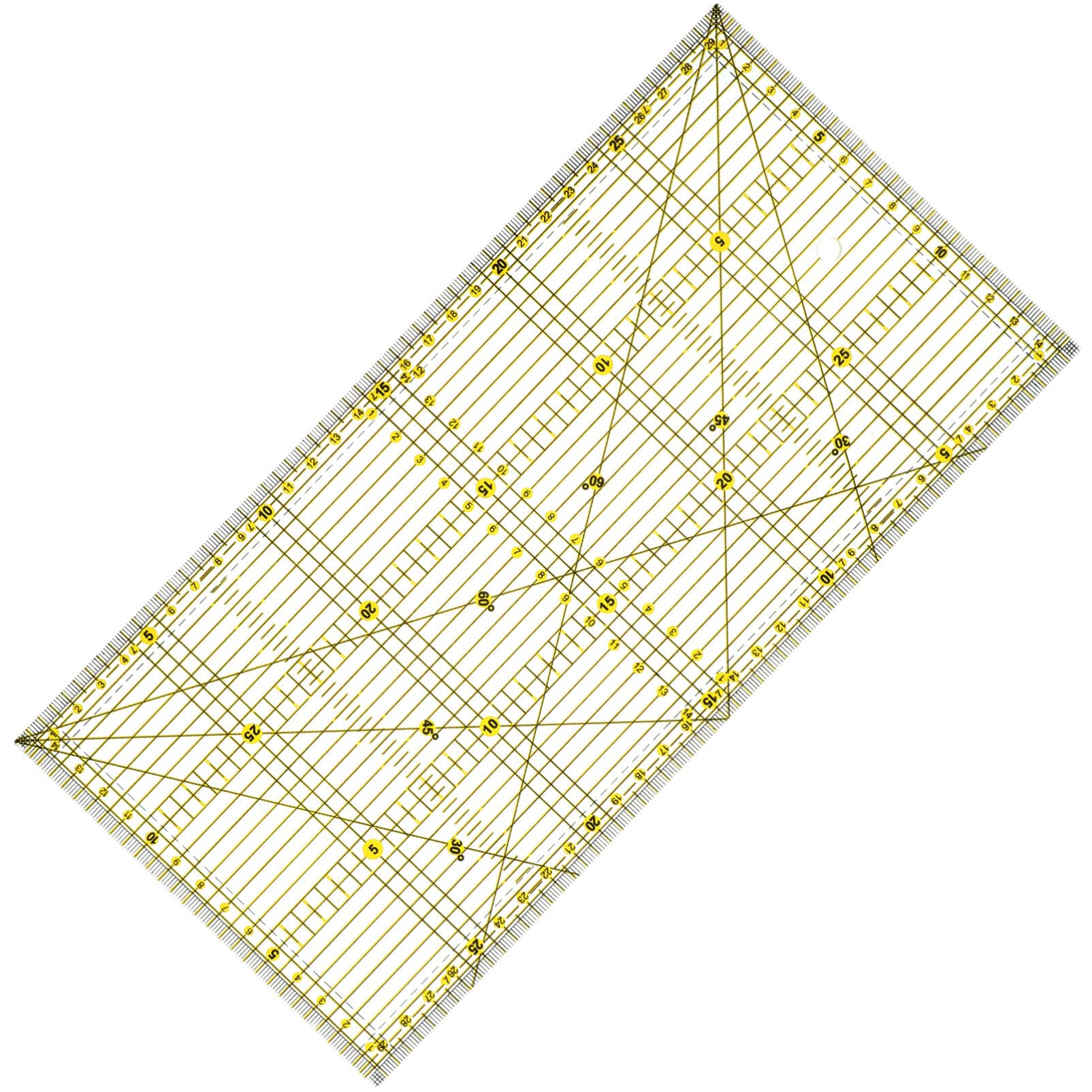 HEALLILY Quilters Ruler with Double Colored and Grid Lines Patchwork Ruler Nonslip for Quilting Sewing Crafts