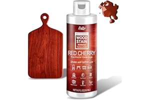 LIMINO Water Based Wood Stain - Red Cherry | Wood Varnish for Indoor ＆ Outdoor Furniture, Wardrobe, Cabinets, Doors, Low Odor ＆ Non-Toxic, Fast Drying, Multiple Classical Finishes - 8.5fl.oz / 250ml
