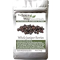 The Spice Way Juniper Berries - Whole berries, pure, no additives, Non-GMO, no preservatives, ( 4 oz ) great for cooking…