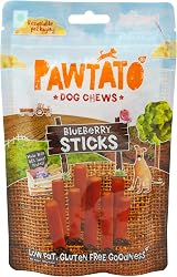 Pawtato Blueberry Vegan Dog Sticks 120g Low Fat Plant-Based Chews