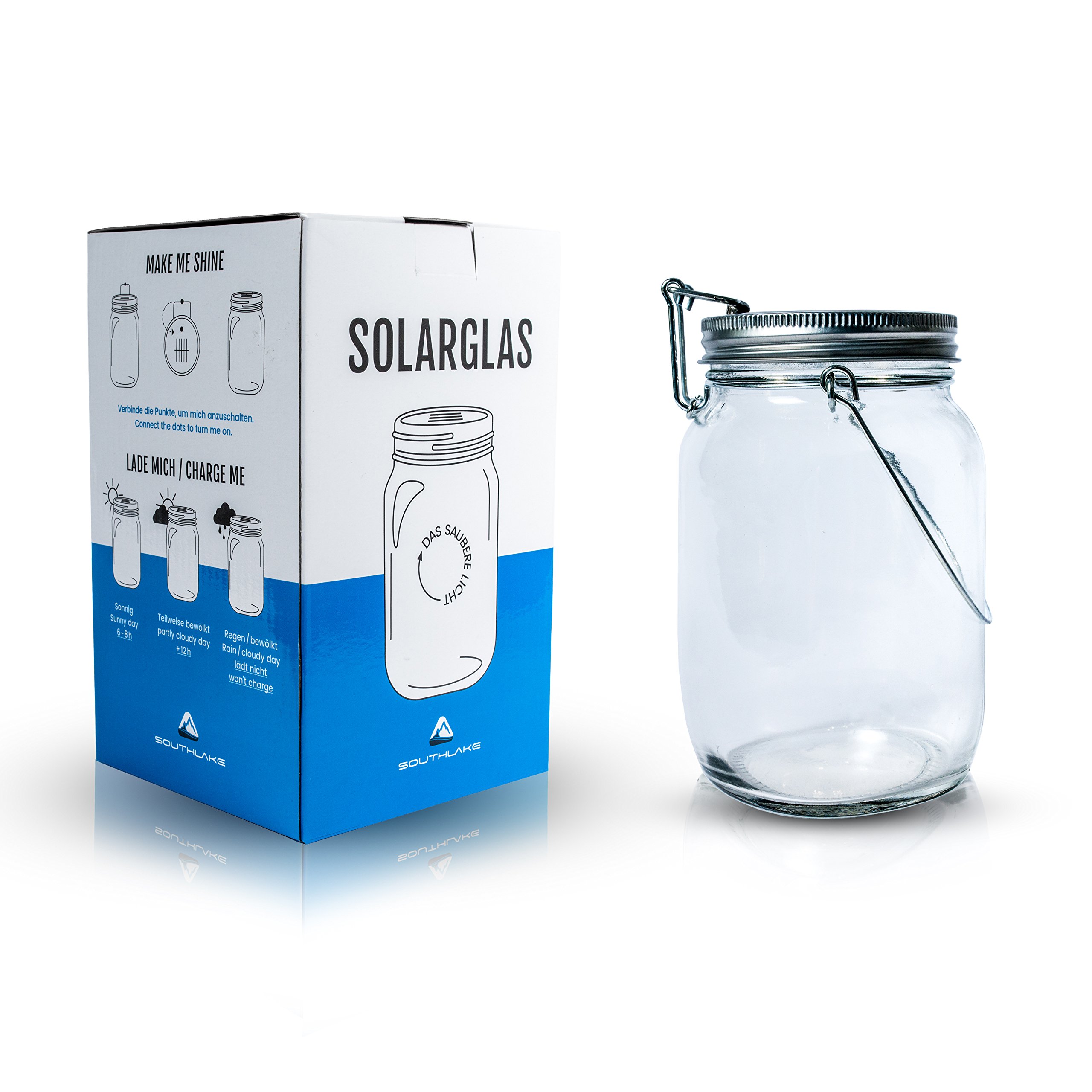 The Clean Light - Solar Glass by Southlake which can be used as a solar lamp/lantern/solar sun jar/garden lamp for balcony or garden. Alternative to ordinary solar light