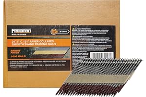 Freeman FR.131-34-3B 34 Degree .131" x 3" Paper Collated Brite Finish Smooth Shank Clipped Head Framing Nails (2000 Count)