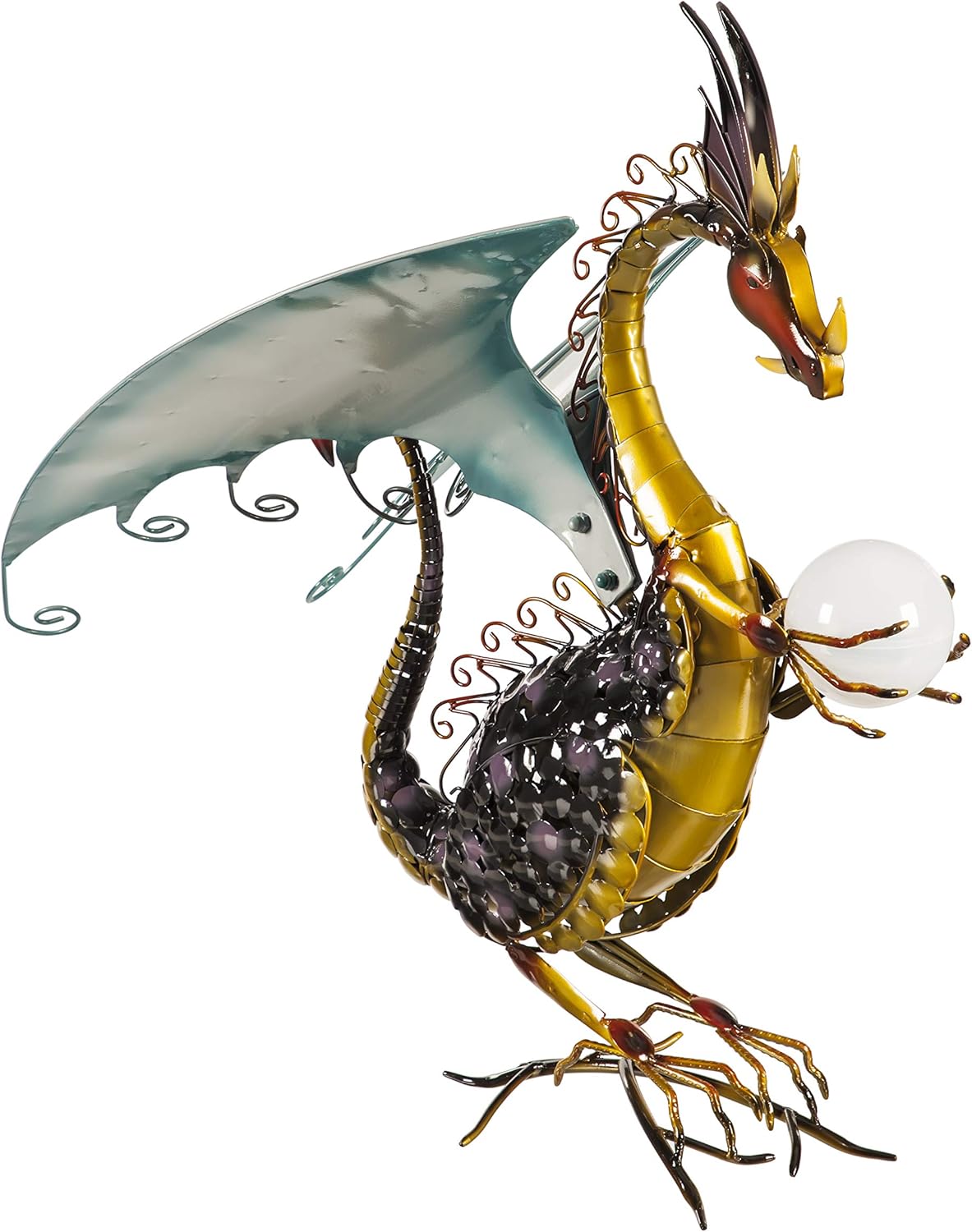 Wind & Weather Dragon Garden Sculpture with Solar Globe : Garden & Outdoor