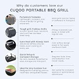 CUQOO Portable Foldable Charcoal BBQ Grill Stainless Steel Outdoor Camp view 8