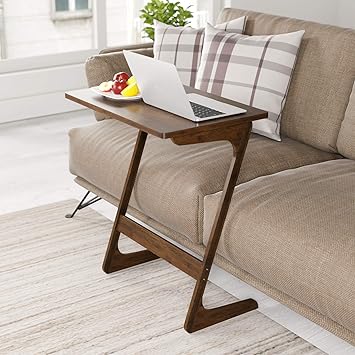 Amazon Com Homfa Sofa Table End Table Tv Tray Z Shape Bamboo