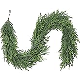 Tulvend 6FT Christmas Pine Garland - Real Touch Green Garland - Artificial Realistic Cedar Garlands for Mantel, Staircase, Tabletop - Indoor Outdoor Winter Christmas Decor