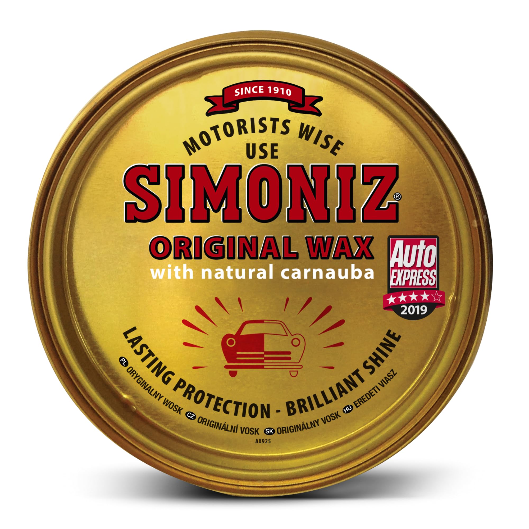 Simoniz Original Car Wax, Award Winning Simoniz Wax, Guaranteed Long-Lasting Protection & Shine For Car Paintwork, Essential Car-Cleaning Products For Brilliant Shine, Carnauba Wax For Car, 150g