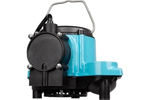 Little Giant 6-CIA 115 Volt, 1/3 HP, 2760 GPH Cast Iron Automatic Submersible Sump Pump with Integral Diaphragm Switch for Sump Systems, 10-Ft. Cord, Blue, 506158