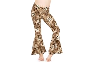 STRETCH IS COMFORT Girls Stretch Bell Bottoms Flare Pants Little | Big Kid Ruffle Bootcut Leggings