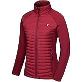 Little Donkey Andy Women's Insulated Hiking Jacket, Thermal Running Hybrid Jacket, Lightweight Breathable and Warm