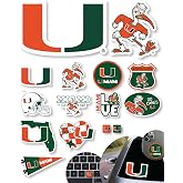 Miami Hurricanes Stickers University of Miami Vinyl Decals Vinyl Gift 14 Pc | University of Miami Hurricanes Sticker Variety Pack (14 Piece)