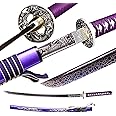 DGJY Japanese Katana Sword Real Authentic,Full Tang,Functional,Practical,1060 high Carbon Steel,Hademade Heat Tempered Full Hand Forged Traditional Samurai Sword