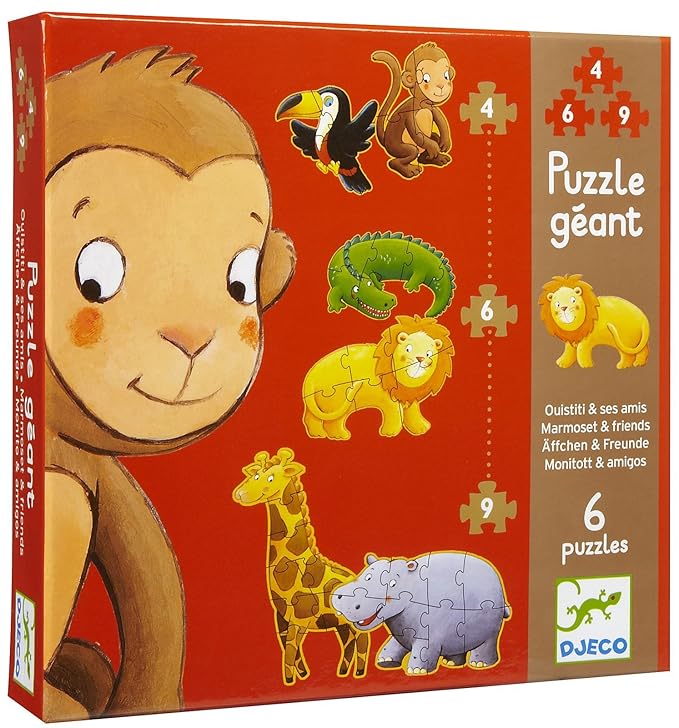Riesenpuzzle 'Äffchen & Freunde' von Djeco, für Kinder ab 2 Jahren