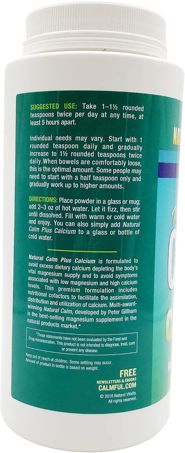 Natural Vitality Natural Calm + Calcium, Relax, Relaxation, Unwind, Stress, Anxious, Anxiousness, Restless Legs, Unflavoured - Image 5