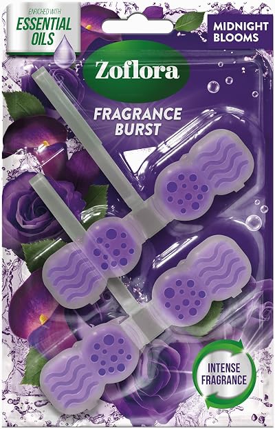 Zoflora Midnight Blooms Toilet Rim Blocks 2 x 48g Continuous Freshness
