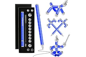 YYMHMF Gifts for Teens Adults Men - Blue Fidget Pen for Teenage Boys Girls - Cool Pens Novelty Christmas Stocking Stuffers Gadget for Him for Dad - Office Supplies for Men and Women