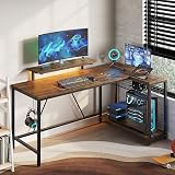 Bestier 147CM L-Shaped Desk with Power Outlets LED Lights USB Ports view 9