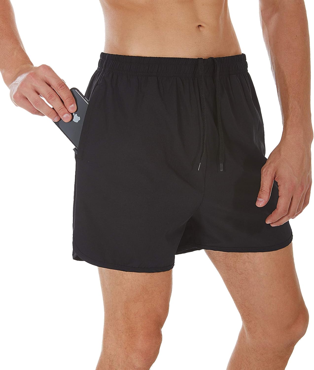 SILKWORLD Men's Running Stretch Quick Dry Shorts with Zipper Pockets(Pack of 2,3): Clothing