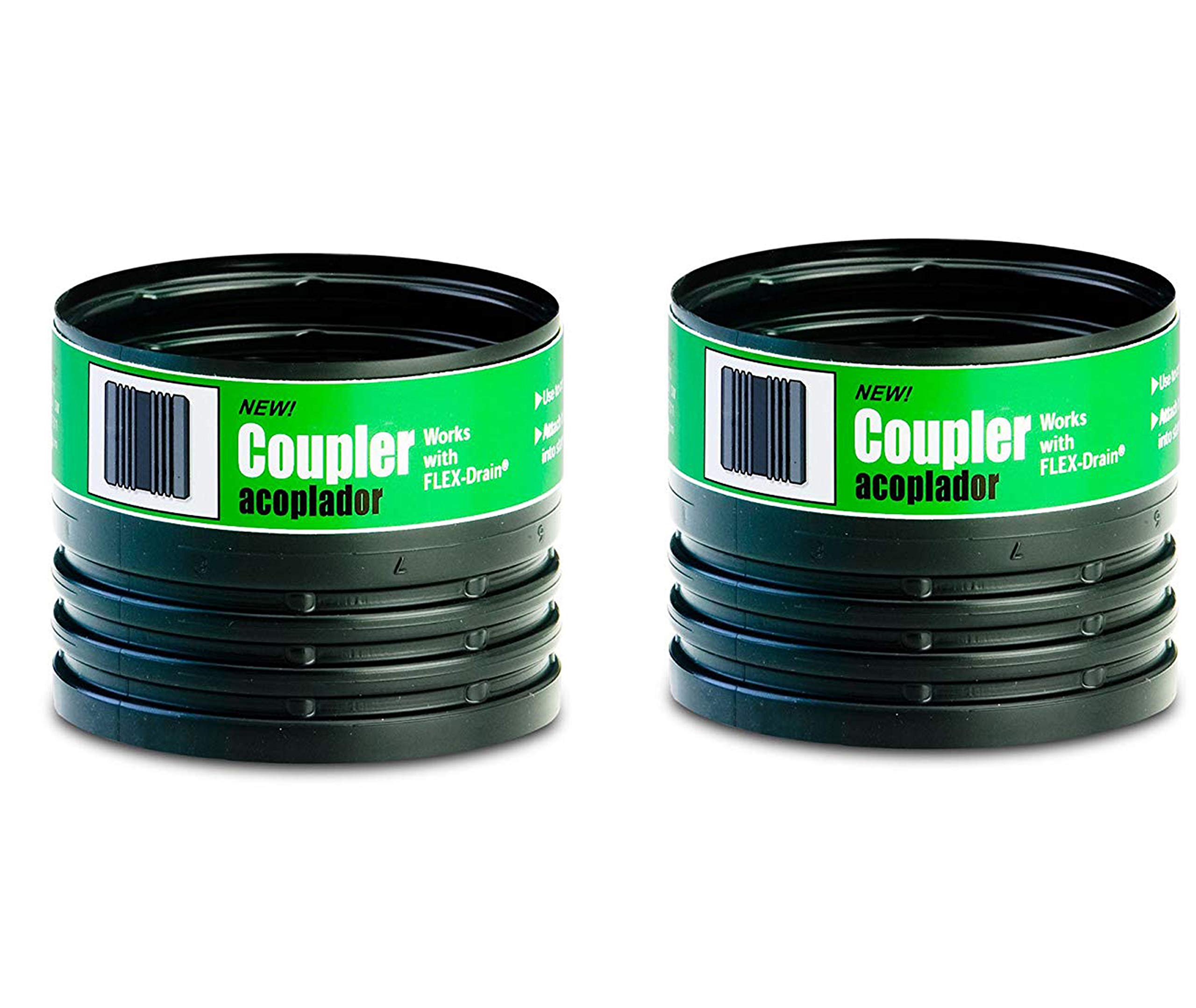Photo 1 of Flex-Drain 55020 Drain Pipe Coupler Adapter, Female to Female (2 Pack)