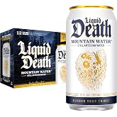Liquid Death Still Mountain Water, Real Mountain Source, Ice-Cold Cans, Infinitely Recyclable, 12 Fl Oz (Pack of 12)