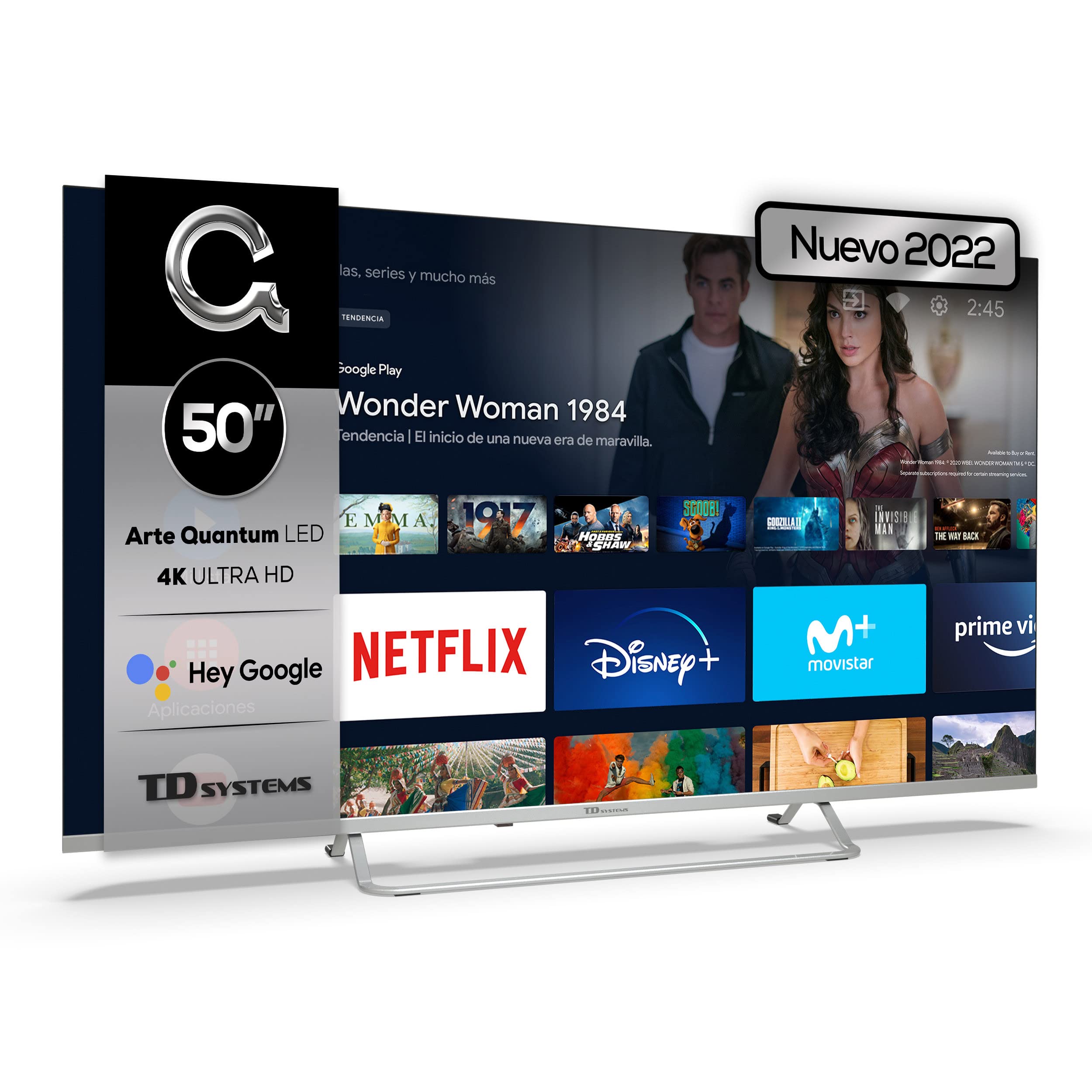 TD-Systems-Smart-TV-Hey-Google-Official-Assistant-Quantum-Led-4K-HDR10-Televisores-50-Pulgadas-Control-por-Voz