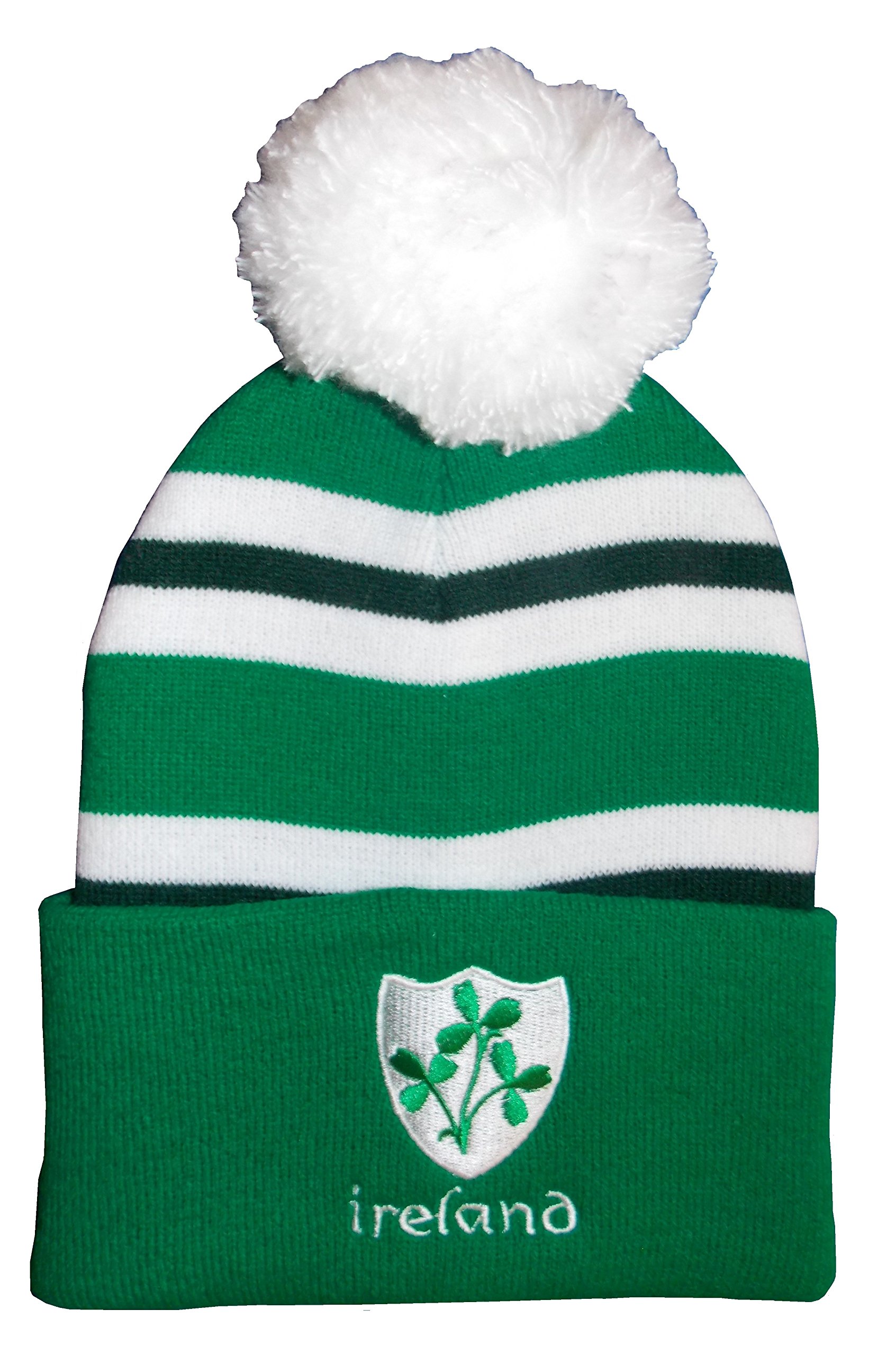 Arena Scarves Ireland Rugby Bobble Hat Green, White