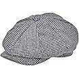 Mens Newsboy Cap High Woolen Tweed Gatsby Hat Ivy Cabbie Flat Golf Cap for Fathers Women Unisex