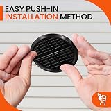 Timloc 8 x 70mm Round Soffit Air Vents Push Fit Black Plastic Fascia Eaves Disc view 3