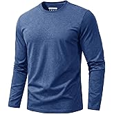 EKLENTSON Men's T-Shirts Long Sleeve Cotton Crew Neck Shirts Moisture Wicking Classic Basic Casual Tops Soft Fall Tees
