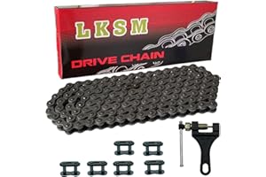 LKSM 420 Chain 132 Link Motorcycle Standard Roller Chain with Chain Breaker 6 Connecting Master Link for 100cc 110cc 125cc Mini ATV Quad Go Kart Scooter