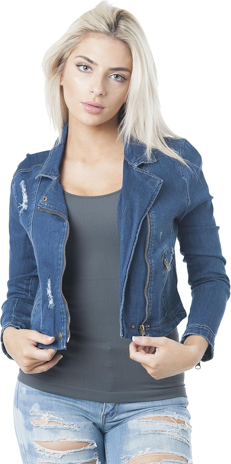 denim jacket with zipper front