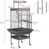 Yaheetech Parrot Cage 156cm Large Bird Cage with Open Top Stand Rolling Wheels view 3