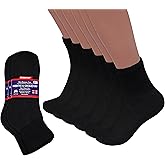Diabetic Socks, Non-Binding Extra Wide Doctor Approved Cotton Socks for Men’s Women’s Big & Tall Size 13-15 Pack 12 Pairs