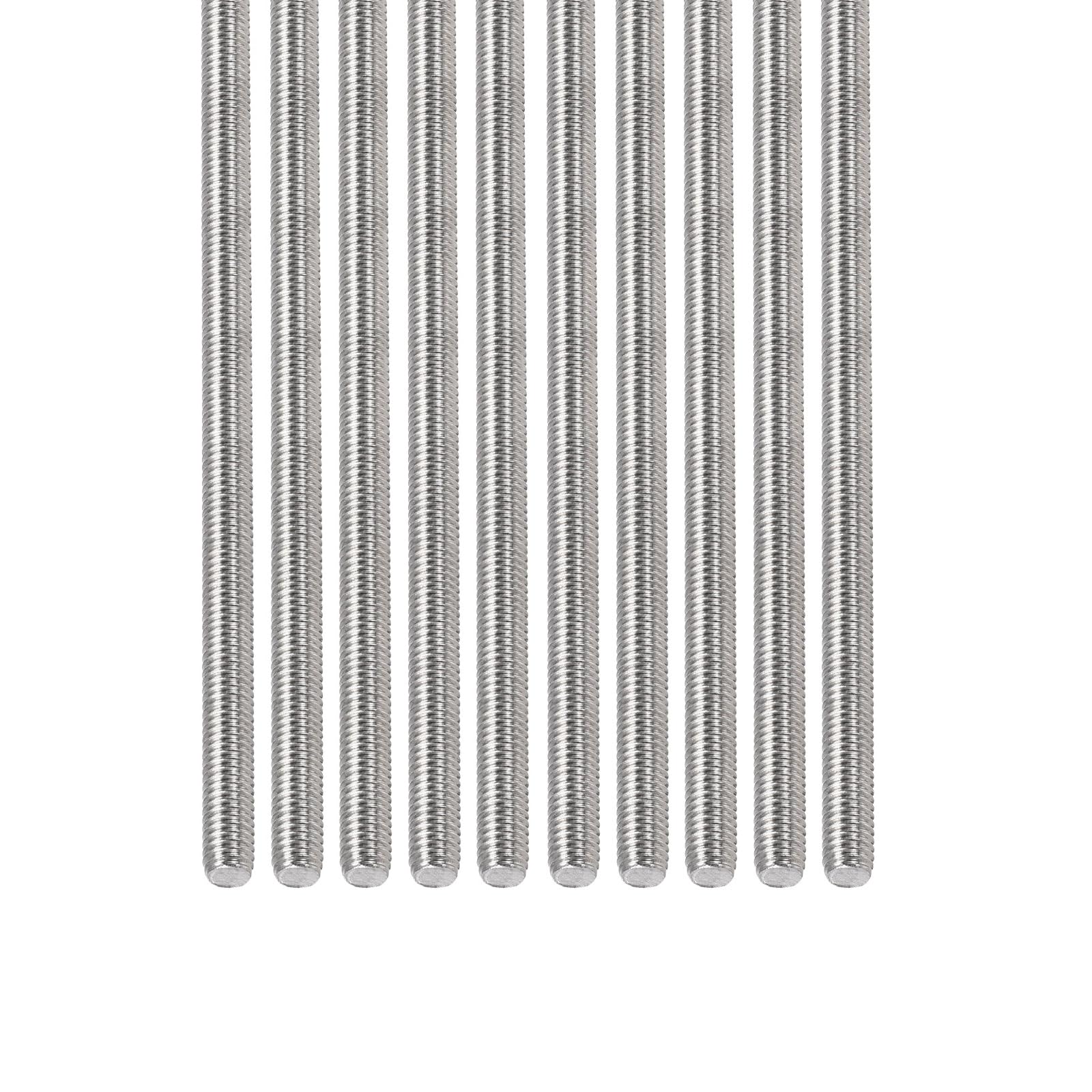 DTGN M3x0.5x110mm(DxPxL) Fully Threaded Rod - 15Pack - Good for Machinery - 304 Stainless Steel Right Hand Thread Rods Bar Studs - Silver