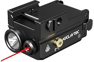 AUCLAYTEC Pistol Light with Red Laser Beam for Guns,Tactical Pistol Light and Red Laser Sight Combo 420 Lumen,Flashlight Laser Combo for Pistol,Strobe Weapon Light with Green Laser for Gun with Picatinny Rail