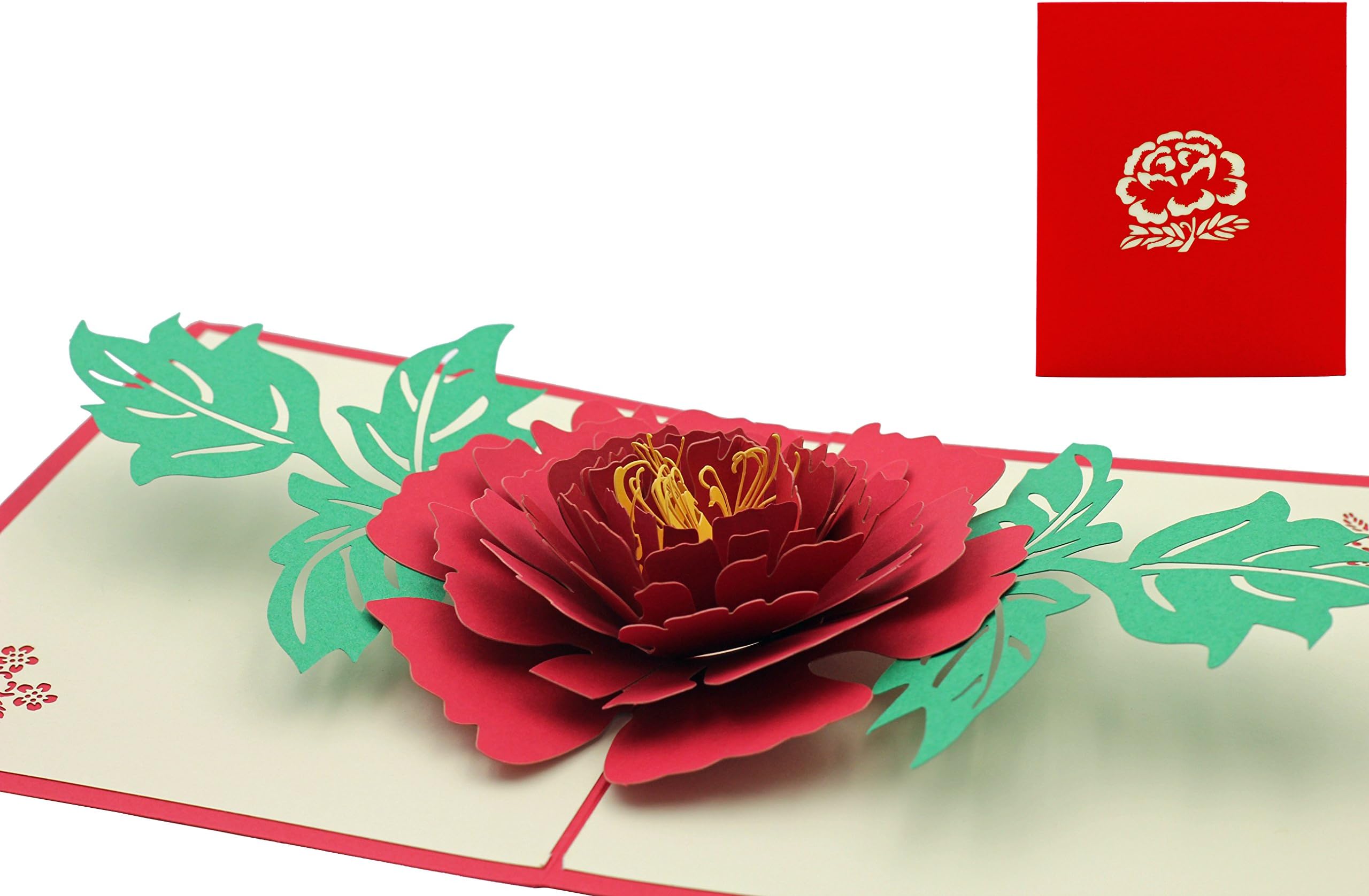 Thorani Pop Up 3D Greeting card love - Red-rose