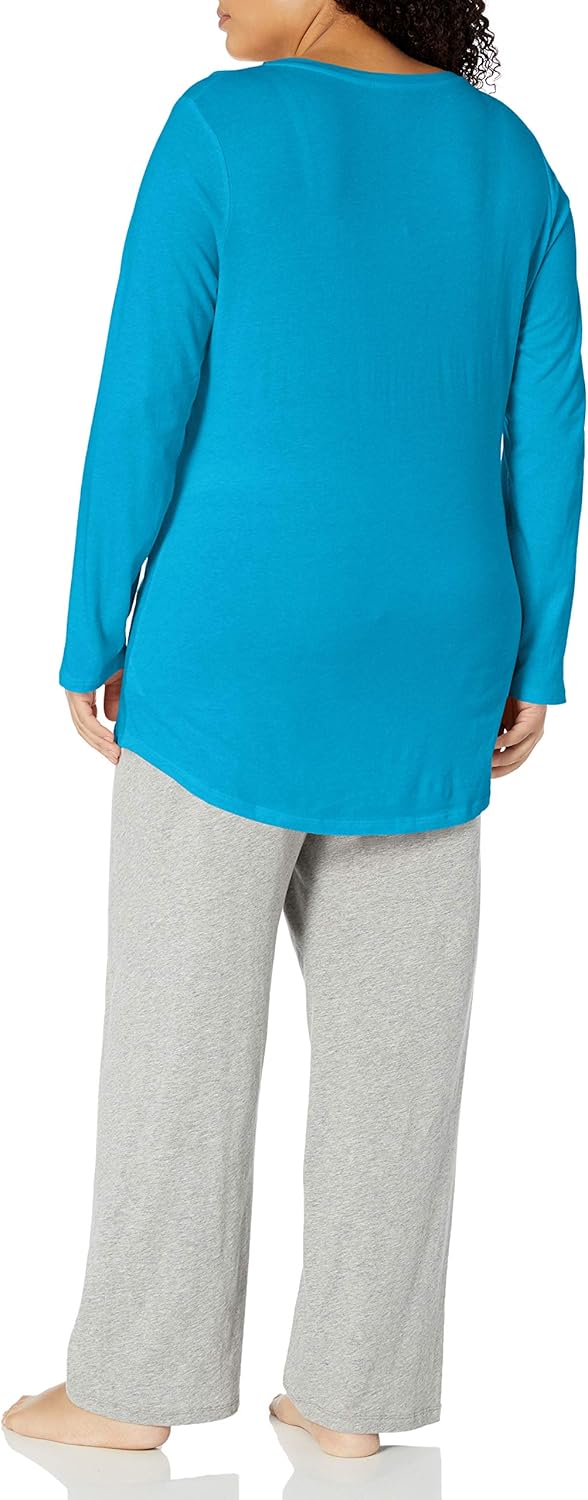 JUST MY SIZE Women's Plus Size Split Neck Tunic at  Women’s Clothing store