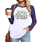 Mardi Gras Shirts for Women New Orleans Graphic Shirt Funny Saying Blouse Carnival Party Long Sleeve Raglan Tops