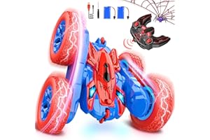 Webspidee Remote Control Car Toys for Kids: RC Cars Toy for 3 4-6 6-8 Year Old Boys Indoor Outdoor Toy 360° Rotating Stunt Car Birthday Gifts for Kid Age 8-12