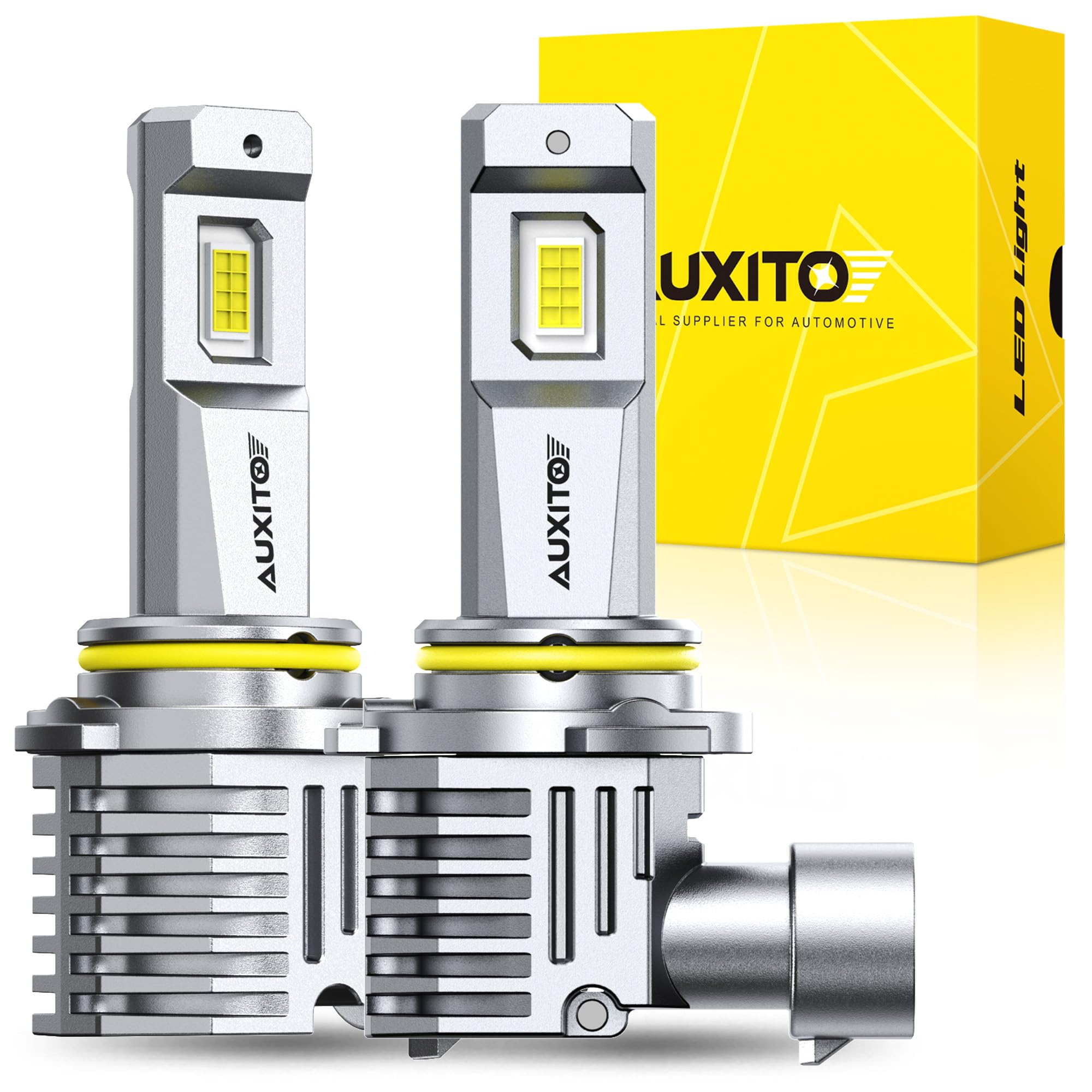 AUXITO 9006/HB4 Bulbs, 30000LM Brightness 6500K White, 1:1 Mini Size, Non-Polarity Plug and Play, HB4 Halogen Fog Lamp Replacement, Canbus Ready, Pack of 2 Image