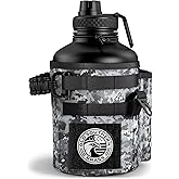 Combat Canteen - 64oz Insulated Water Bottle with Paracord Handle, Stainless Steel Water Jug with Rugged Pockets for Keys, Wallet & Phone - Black Digital