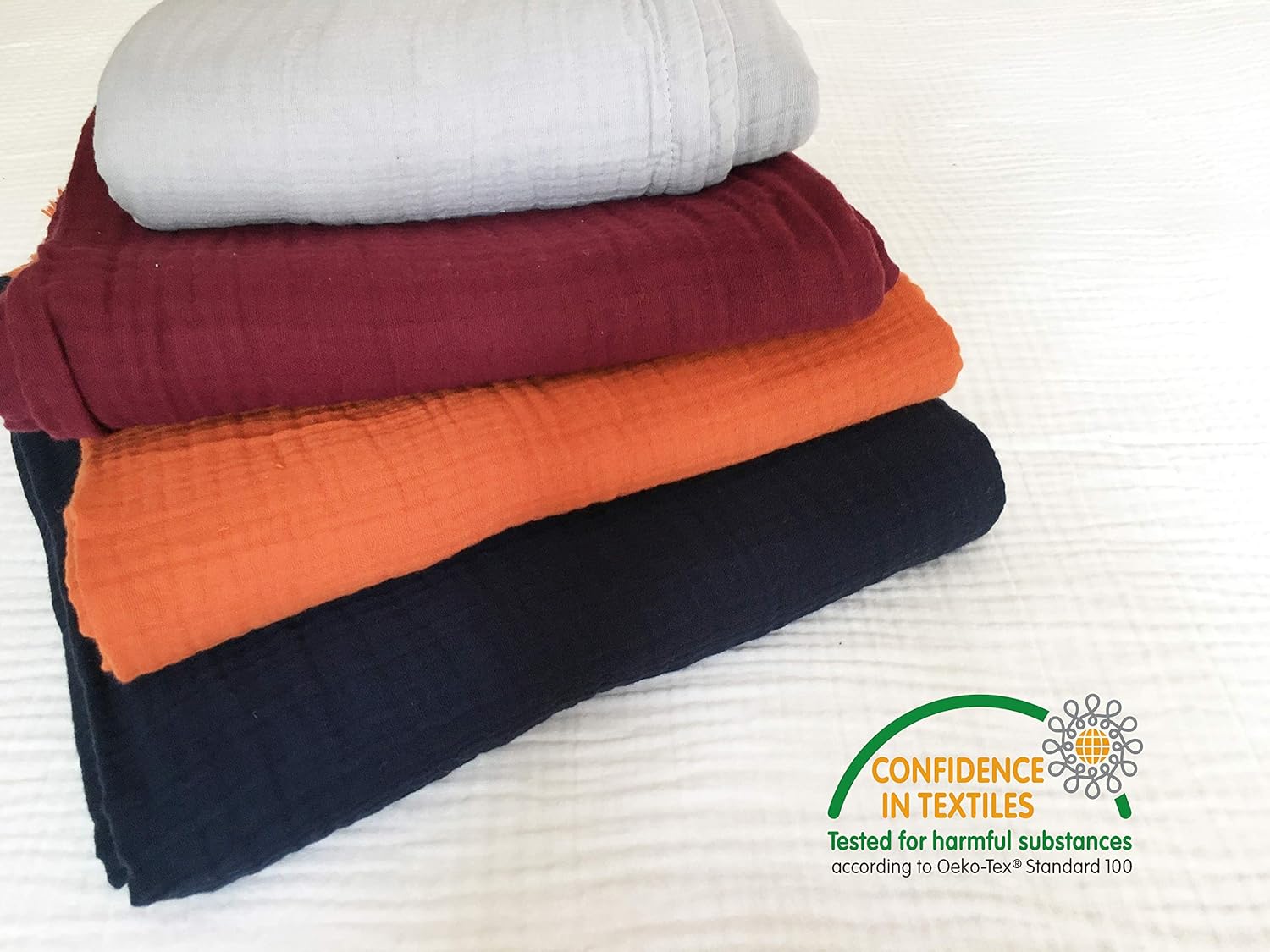 100% Organic Muslin Cotton Throw Blanket for Couch, Adult Kids, 4 Layers Pre-Washed Natural Dyed Yarn, Breathable Soft, Cozy, Warm, Lightweight Bed Blanket for Summer, All Season (55"x60" Burgundy): Kitchen & Dining