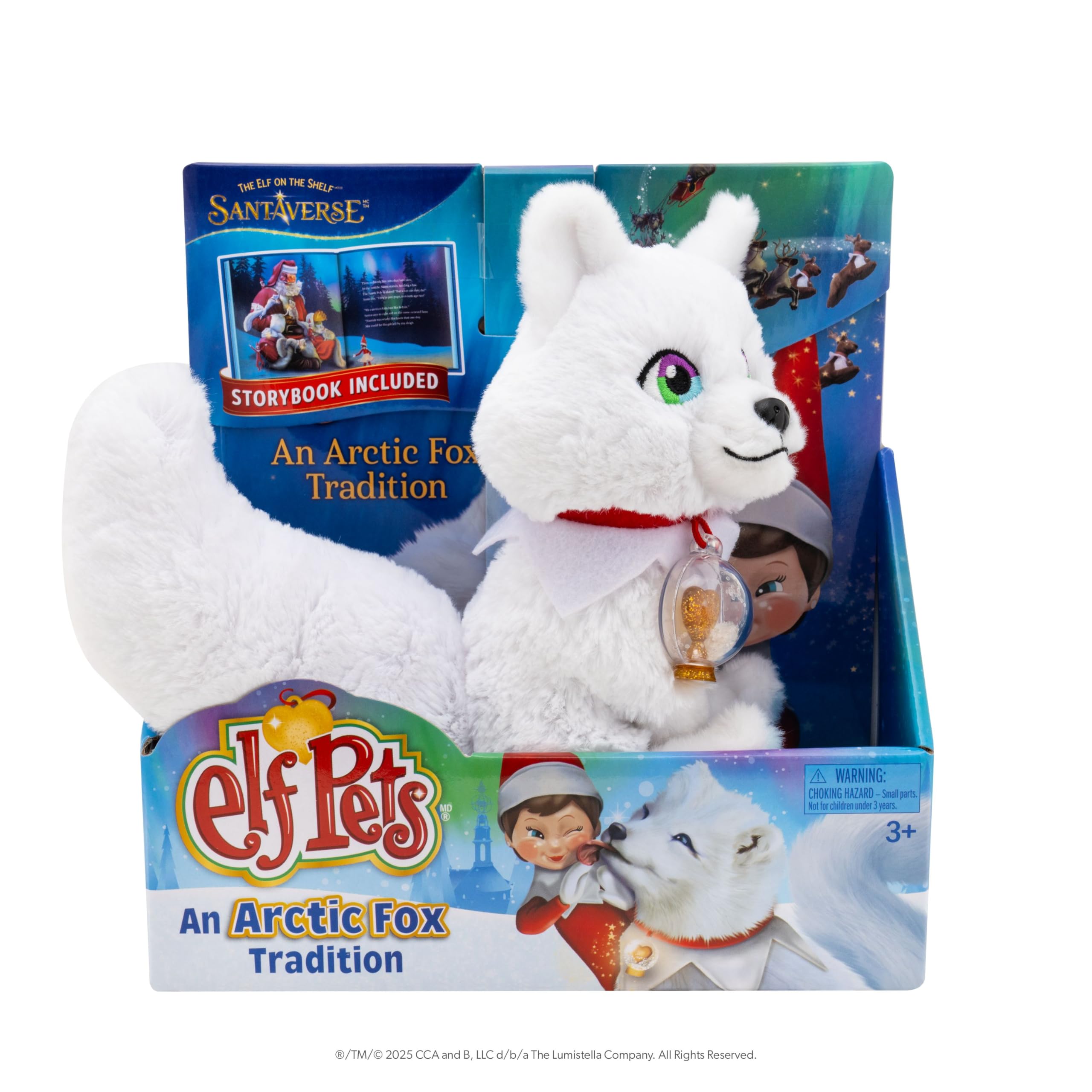 Elf Pets: an Arctic Fox Tradition - Huggable Elf Pet Arctic Fox Stuffed Animal - Includes Beautifully Illustrated Hardbound Storybook, Mini Snow Globe Charm and Official Adoption Certificate.