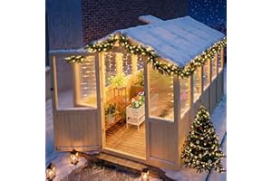 WACASA Outdoor Wooden Garden Hot House, Reinforced Fir Wood Structure and Polycarbonate Walk-in Greenhouse Kit with Staging Shelves,Wall Hooks,Safety Vents,Door Latch,Doorstop Hook for All-Weather Gardening