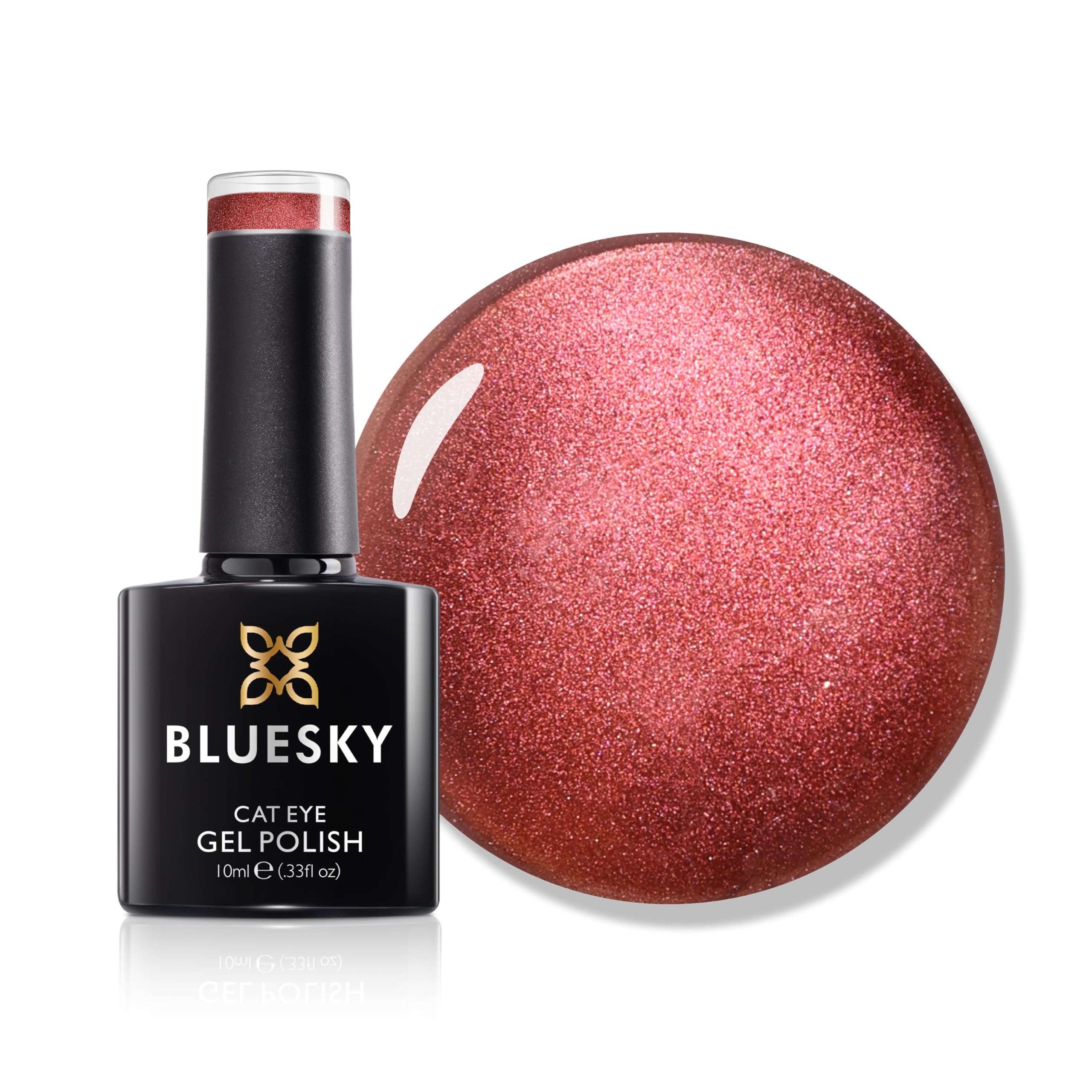 BLUESKY Gel Nail Polish, Cat Eye Coat, Red, KA864, 10ml Gel Polish (Requires curing under UV/LED Lamp and a Dark Base to obtain effect pictured)