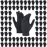 Handepo 300 Pairs Winter Magic Warm Gloves Bulk Stretchy Knit Gloves for Men Women Homeless Cold Weather Gift