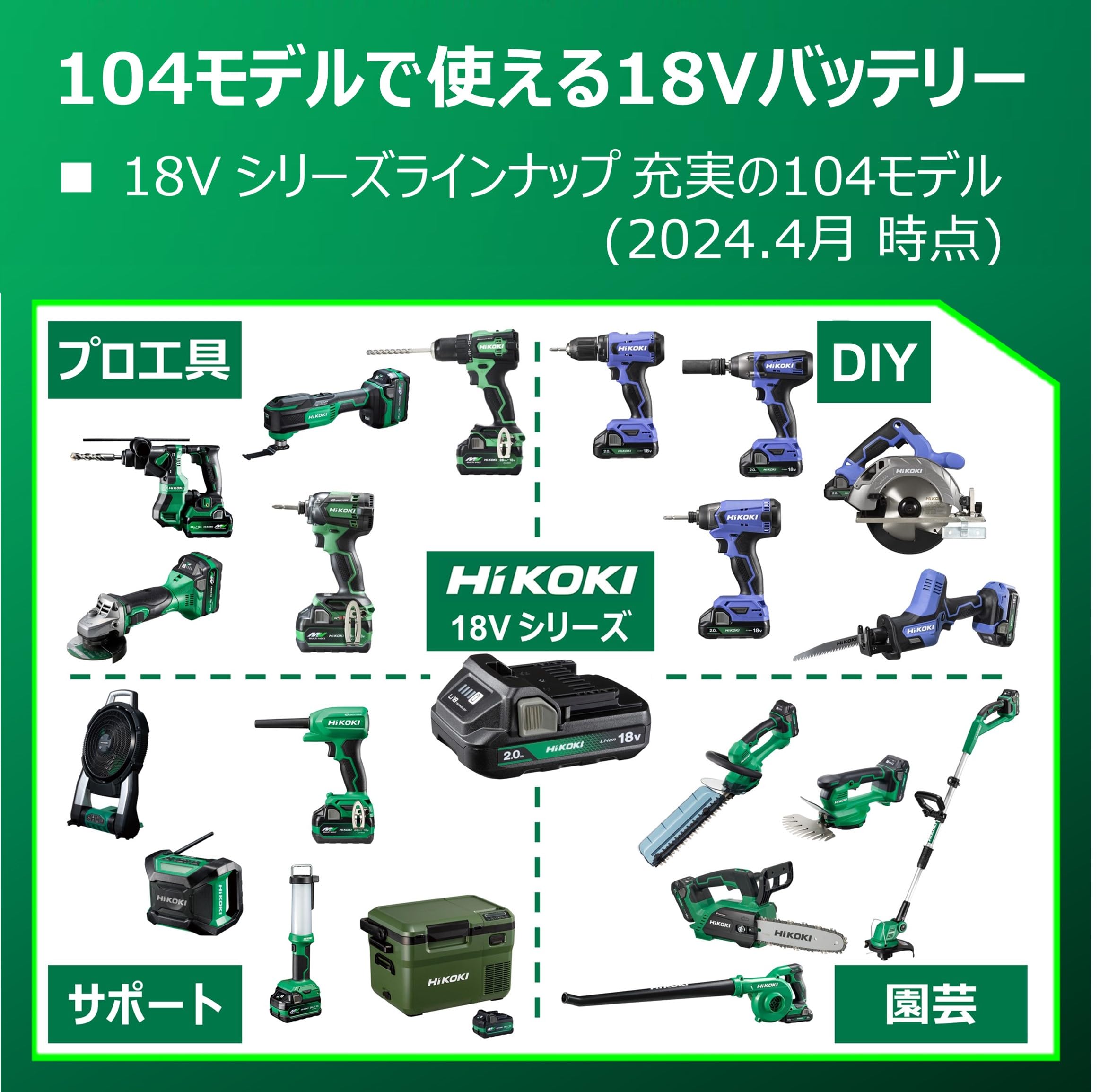 HiKOKI DS18DD (2BG) 18 V Rechargeable Driver Drill + Bit Set of 10